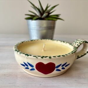 Heart Design Ceramic Tea Cup Candle